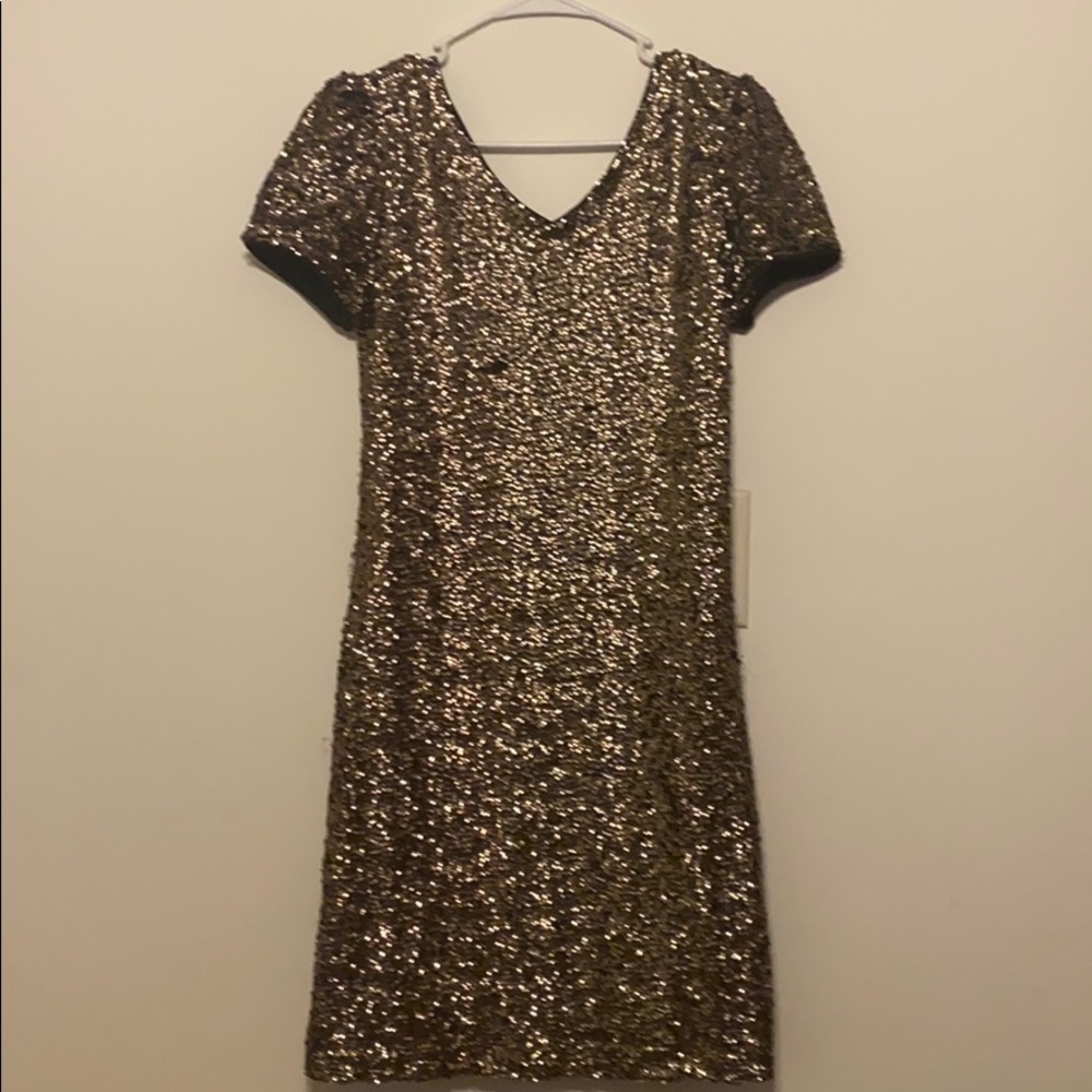 gold dress